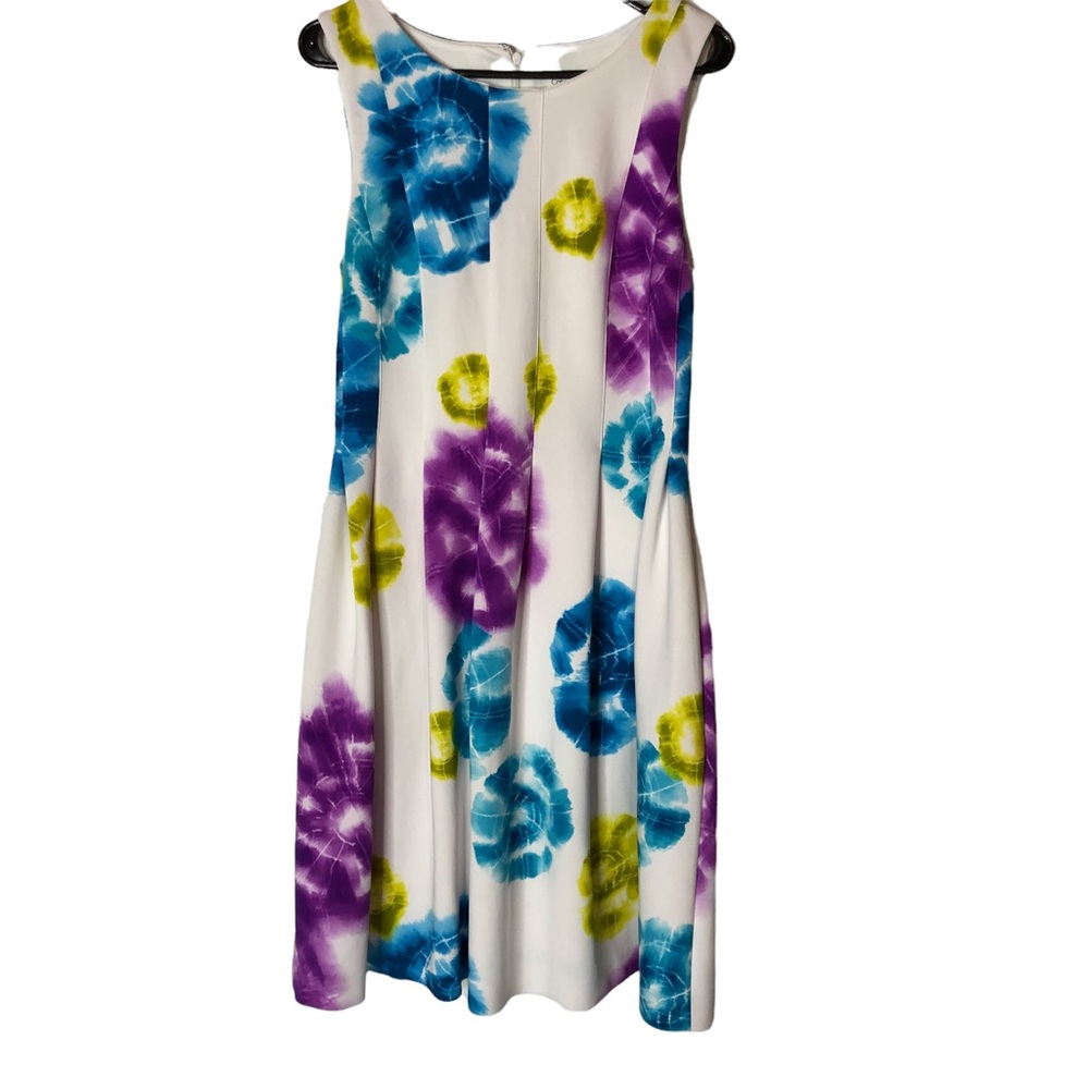 Calvin Klein Tie-Dye Fit & Flare Floral Dress Size 12